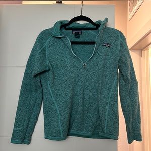 Patagonia Quarter Zip turquoise sweater